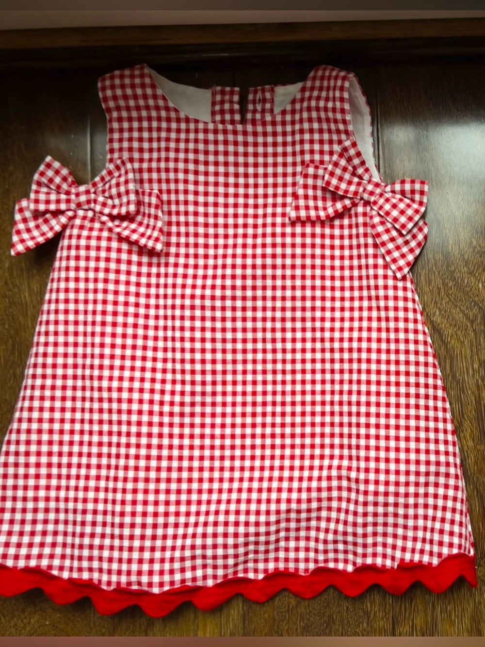 Red Gingham Bow A-Line Kids Dress size 24m